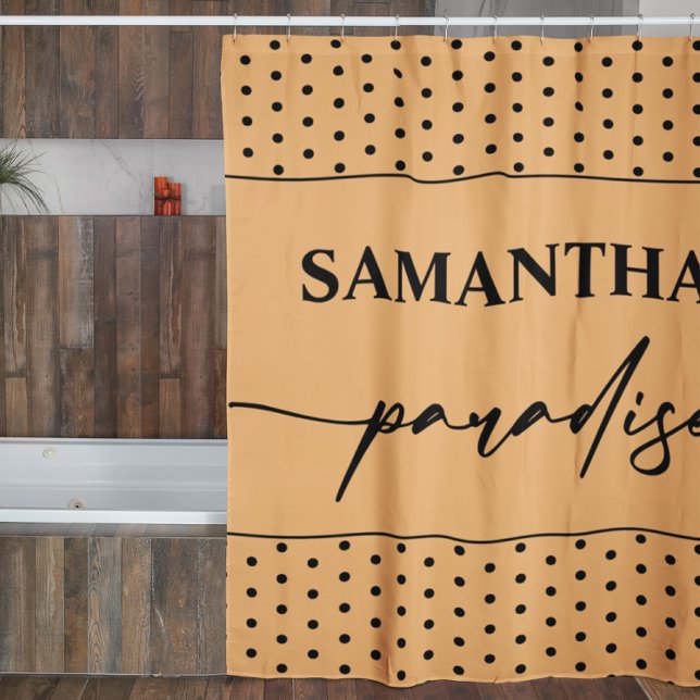 Personalised  Orange Bathroom Shower Curtain (Creator Uploaded)