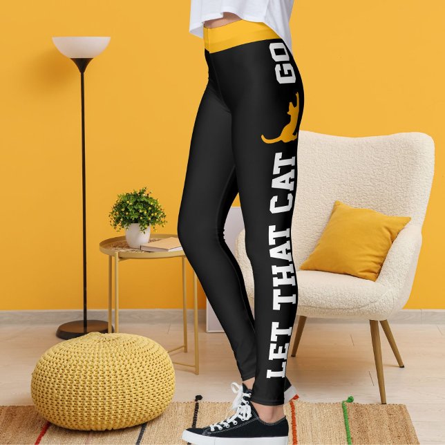 Personalised Orange Black Kitten Feline Cat Pet Leggings (Creator Uploaded)
