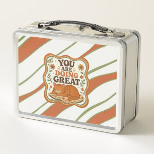 Personalised Orange Cat Lunch Box