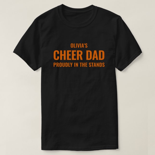Personalised Orange Cheer Dad for Men Custom Gift T-Shirt (Design Front)