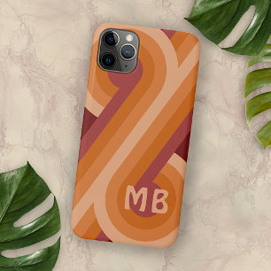 Personalised Orange Dark Maroon Red Retro Art Case-Mate iPhone Case