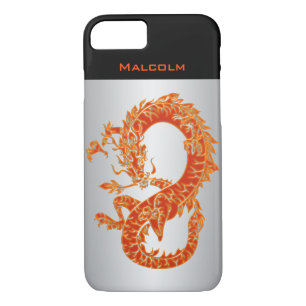 Personalised Orange Dragon iPhone 7 Case