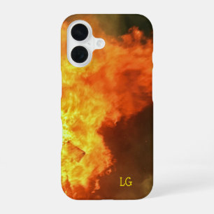 Personalised Orange Fire Sturdy Apple iPhone Case