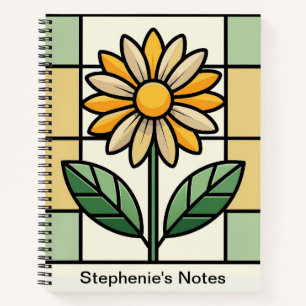 Personalised Orange Green Yellow Florals Notebook