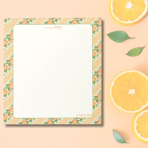 Personalised Orange Grove Striped Notepad
