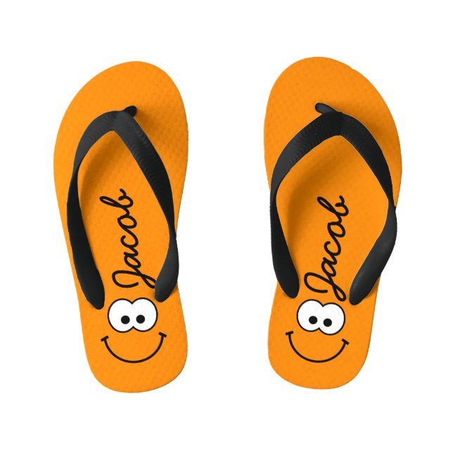 Personalised Orange Kid's Jandals (Footbed)