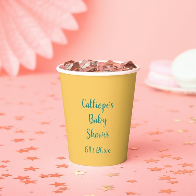 Personalised Orange Let's Get Beachy  Paper Cups (Insitu)