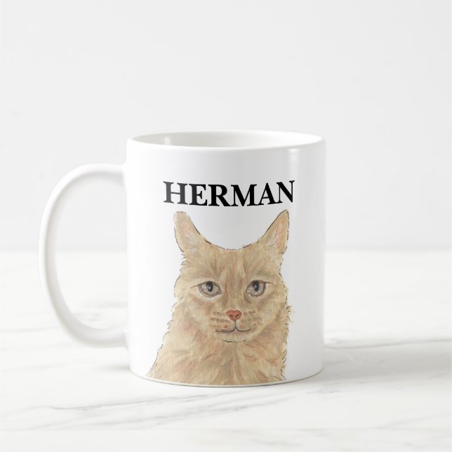 Personalised Orange Maine Coon Beverage Coaster Coffee Mug (Left)