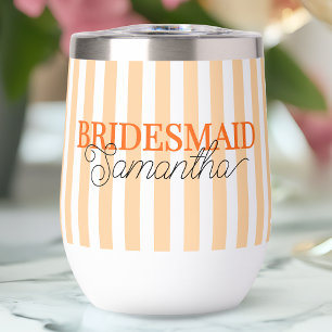 Personalised Orange Modern Script Name Bridesmaid