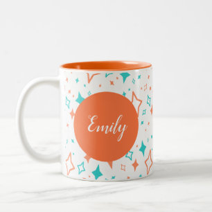 Personalised Orange Mug with Stars
