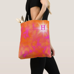 Personalised Orange & Pink Tote Bag