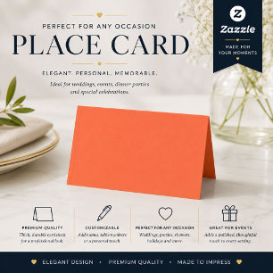 Personalised Orange Place Card