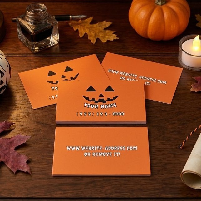 Personalised Orange Pumpkin Halloween Calling Card (Creator Uploaded)