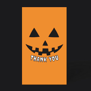 Personalised Orange Pumpkin Halloween Thank You Card