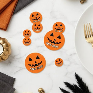 Personalised Orange Pumpkin Halloween Your Name Confetti