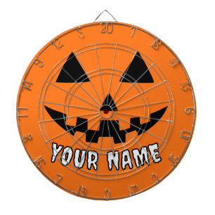 Personalised Orange Pumpkin Halloween Your Name Dartboard