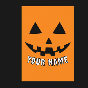 Personalised Orange Pumpkin Halloween Your Name Poster