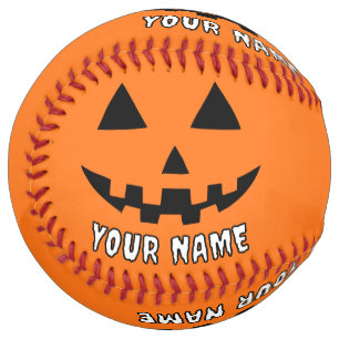 Personalised Orange Pumpkin Halloween Your Name Softball