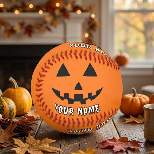 Personalised Orange Pumpkin Halloween Your Name Softball