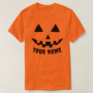 Personalised Orange Pumpkin Halloween Your Name T-Shirt