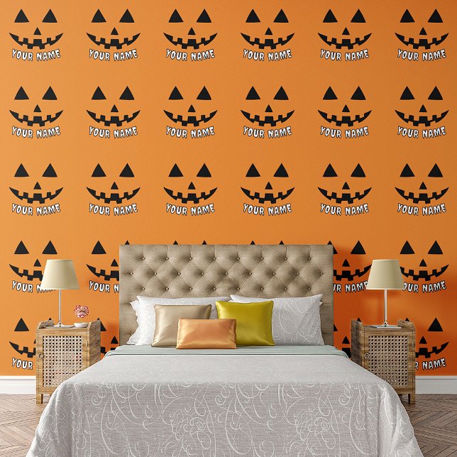 Personalised Orange Pumpkin Halloween Your Name Wallpaper (Creator Uploaded)