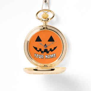 Personalised Orange Pumpkin Halloween Your Name Watch