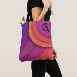 Personalised Orange, Purple, Blue Tote Bag