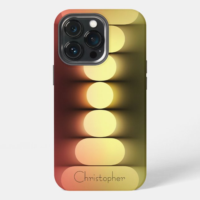 Personalised orange Radial Texture iphone 15  Case (Back)