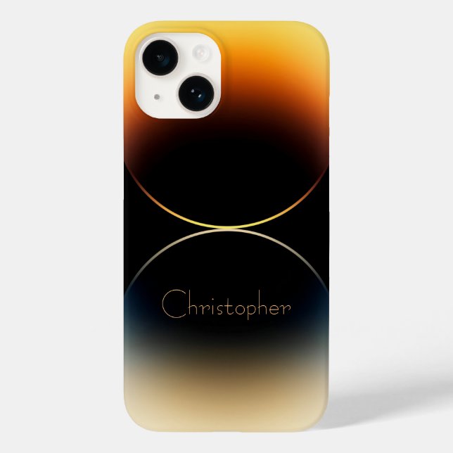 Personalised orange Radial Texture iphone 15 Case-Mate iPhone Case (Back)