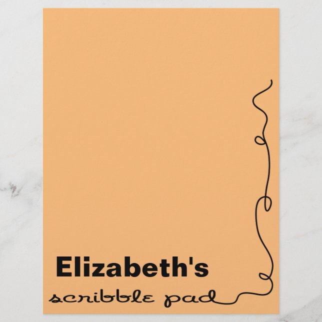 Personalised Orange Scribble Pad (Front)