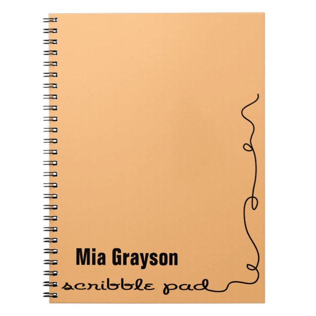Personalised Orange Scribble Pad Spiral Notebook (Front)