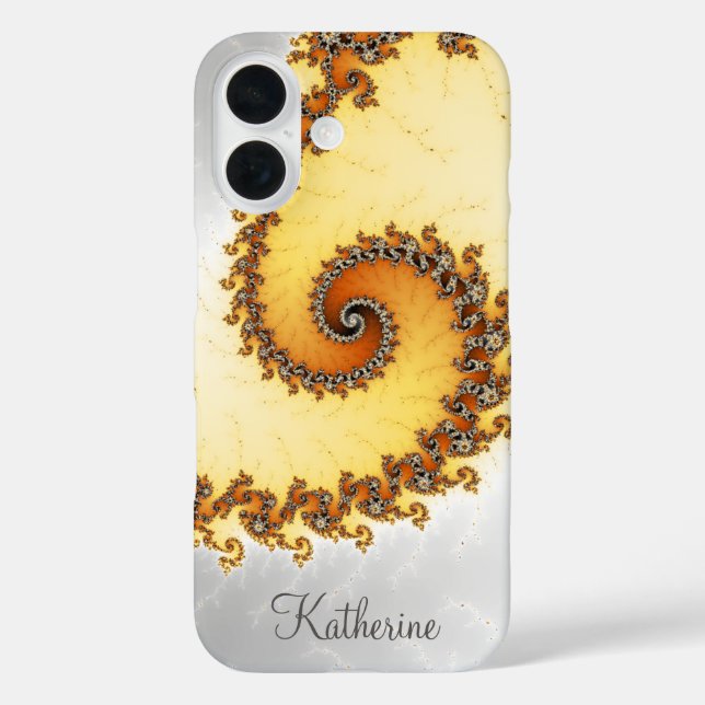 Personalised Orange Spiral Fractal Case-Mate iPhone Case (Back)