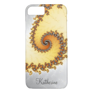Personalised Orange Spiral Fractal Case-Mate iPhone Case