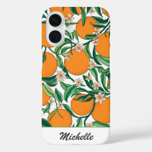 Personalised Oranges Citrus Fruit Floral Pattern   iPhone 16 Case