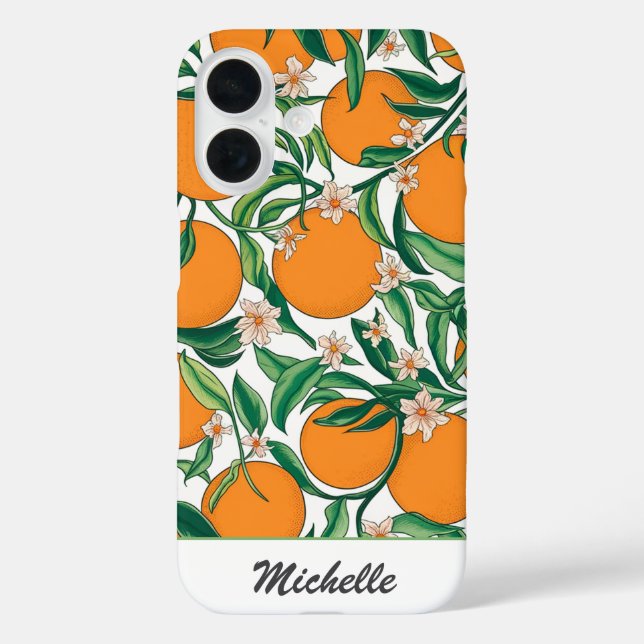 Personalised Oranges Citrus Fruit Floral Pattern   Case-Mate iPhone Case (Back)