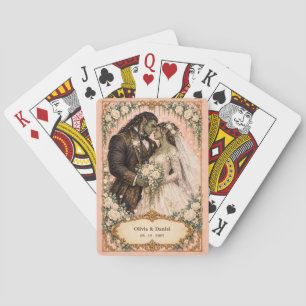 Personalised Orc Bride and Groom Wedding Favour Playing Cards