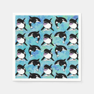 Personalised Orca Killer Whale Birthday Napkin
