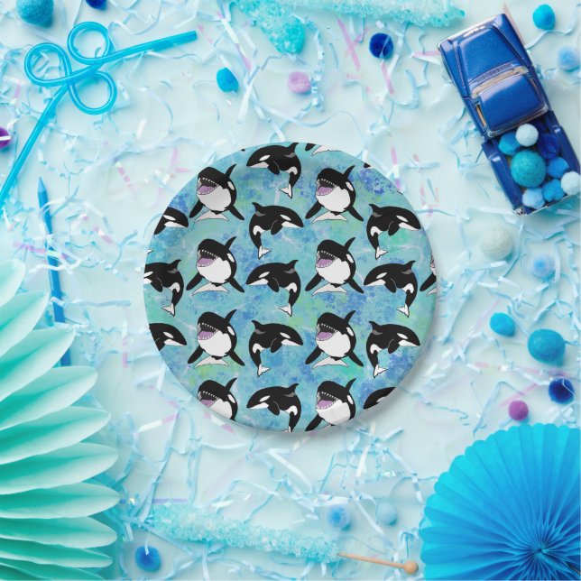 Personalised Orca Killer Whale Birthday Paper Plate (Party)