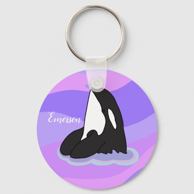 Personalised Orca Killer Whale  Key Ring (Front)