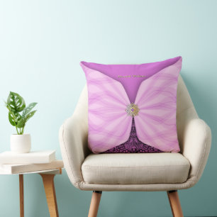 Personalised Orchid Pink Textile Illusion Cushion