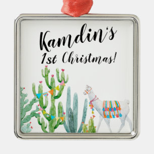 Personalised Ornament Boho Llama Bohemian Cacti De
