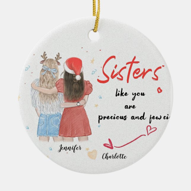 Personalised Ornament Christmas Decoration Bestie  (Front)