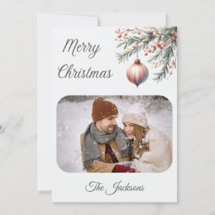 Personalised Ornament Christmas Photo Card