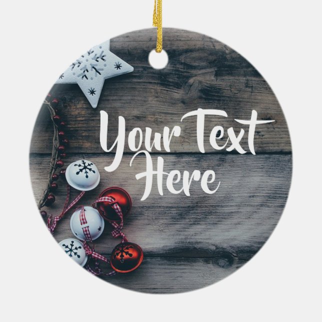 Personalised Ornament Christmas Rustic (Back)