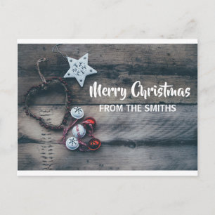 Personalised Ornament Christmas Rustic Holiday Postcard