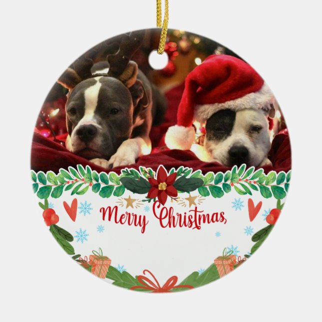 Personalised Ornament Dog Christmas Custom Photo (Front)
