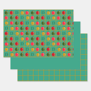 Personalised Ornamental Bingo - Jade Green Wrapping Paper Sheet