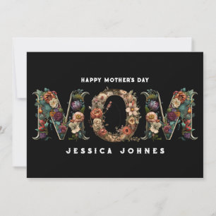 Personalised Ornate Floral Boho Mum Day Card 