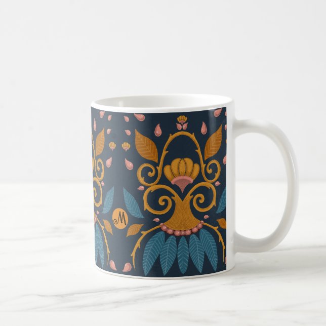 Personalised ornate pattern Mediaeval style Coffee Mug (Right)
