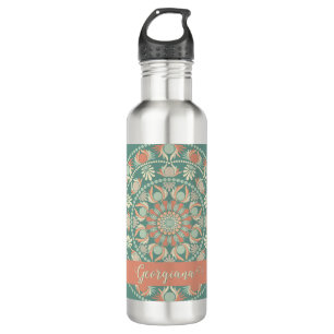 Personalised Ornate Retro Sage and Sand Mandala 710 Ml Water Bottle